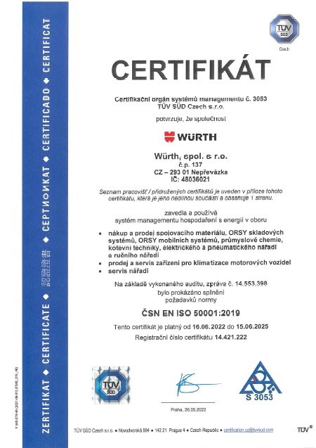 Certifikace dle normy ČSN EN ISO 50001