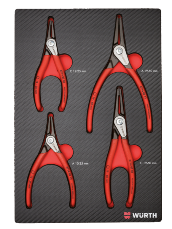 Sada kleští na pojistné kroužky