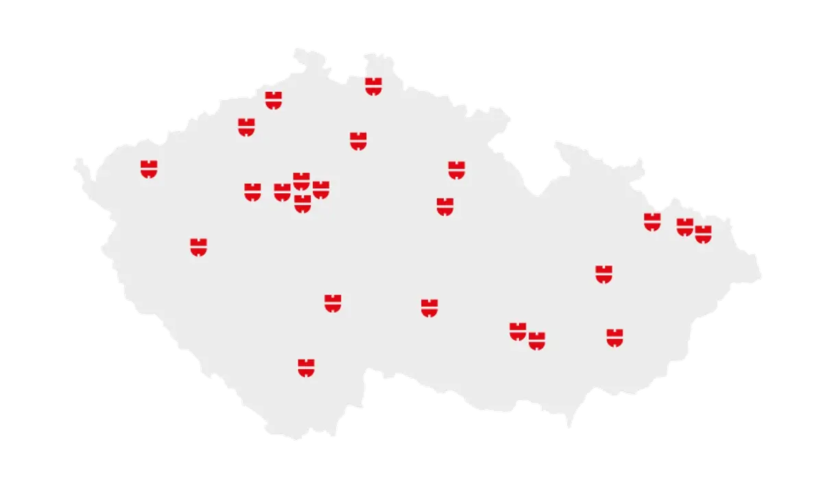 Mapka prodejen v ČR