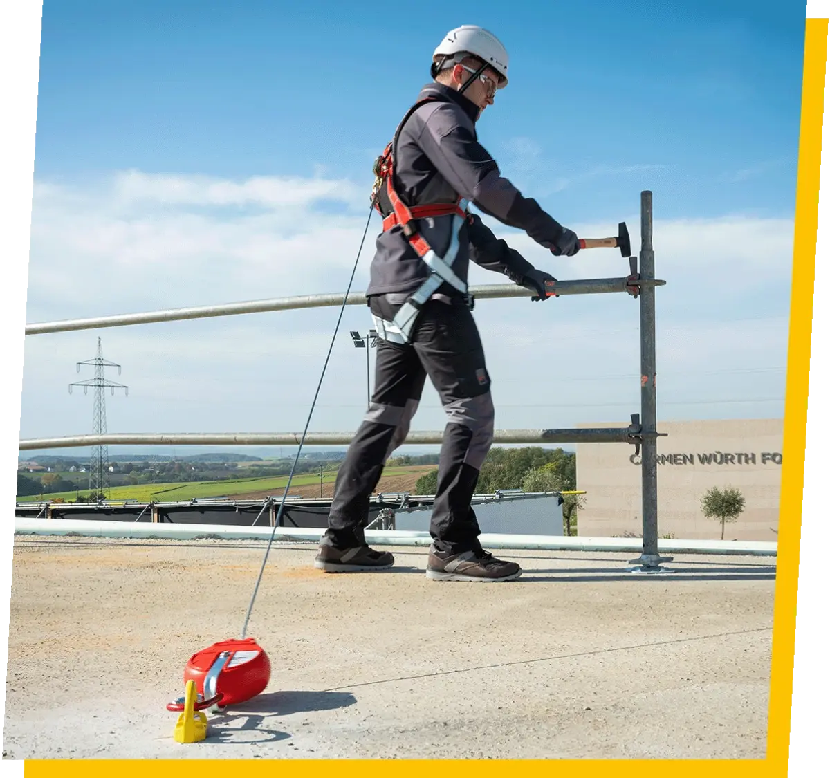 Dělník s jištěním